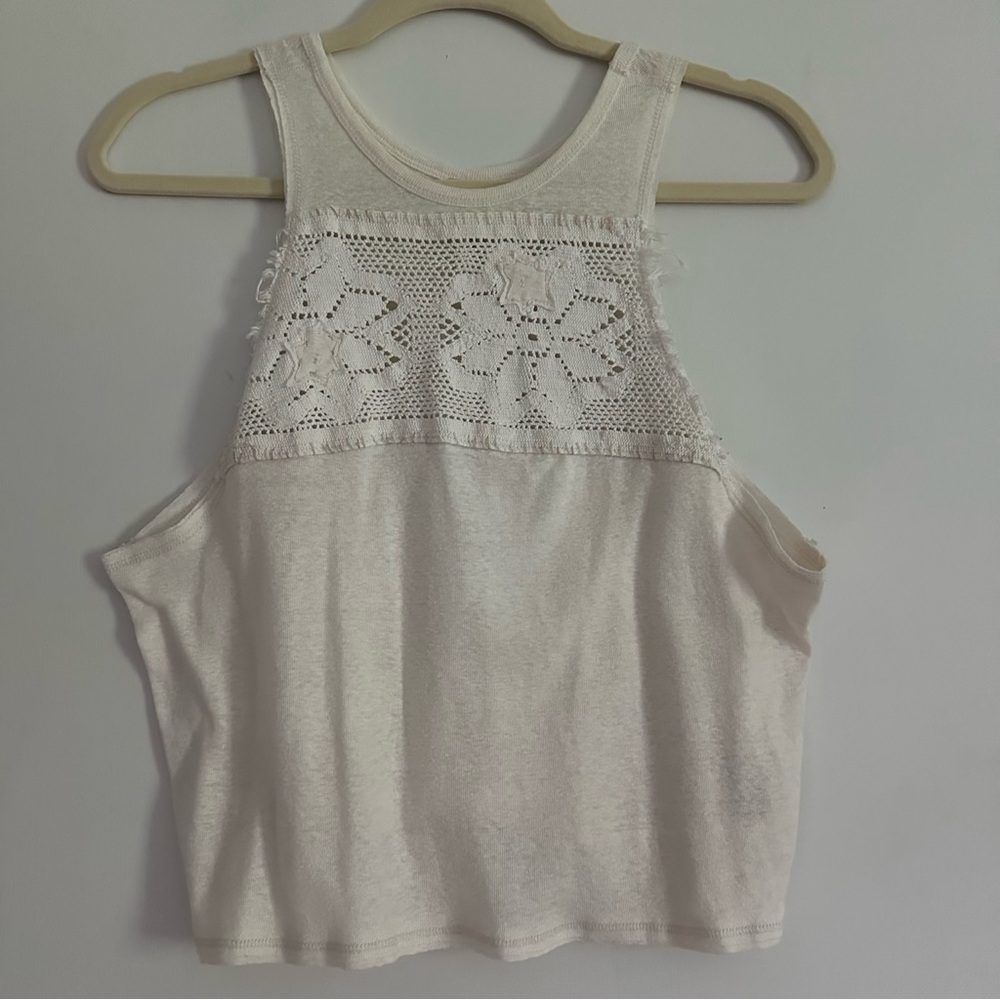 We The Free Cream Lace Tank Top